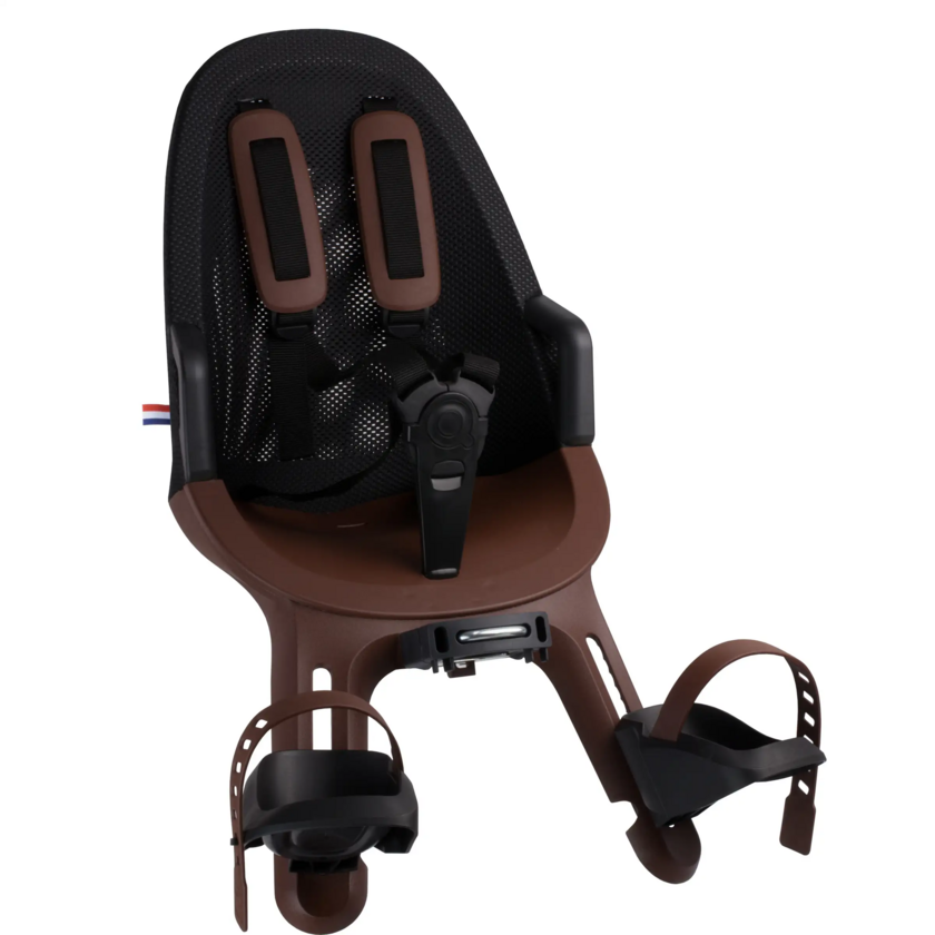 Przedni fotelik rowerowy dla dziecka Qibbel Air brązowy