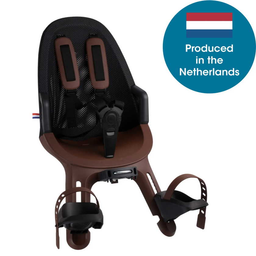 Przedni fotelik rowerowy dla dziecka Qibbel Air brązowy