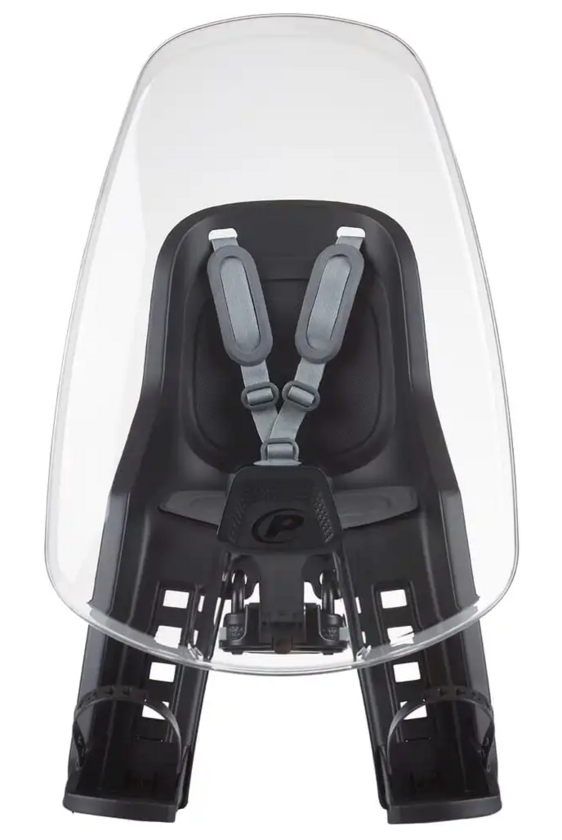 Przedni fotelik rowerowy z szybą Polsport Bubbly Mini Evo Black/Dark Grey