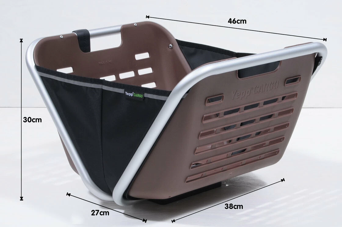Przedni kosz rowerowy Yepp Cargo Boxx brązowy