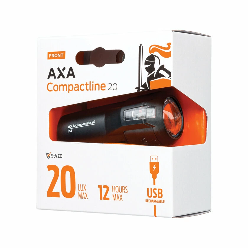 Przednia lampka rowerowa AXA Compactline USB 20 LUX