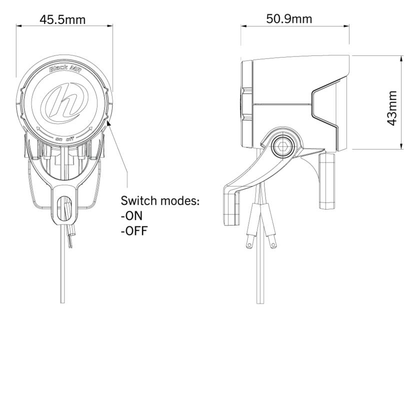Przednia lampka rowerowa Herrmans H-Black MR4 dynamo 100 LM