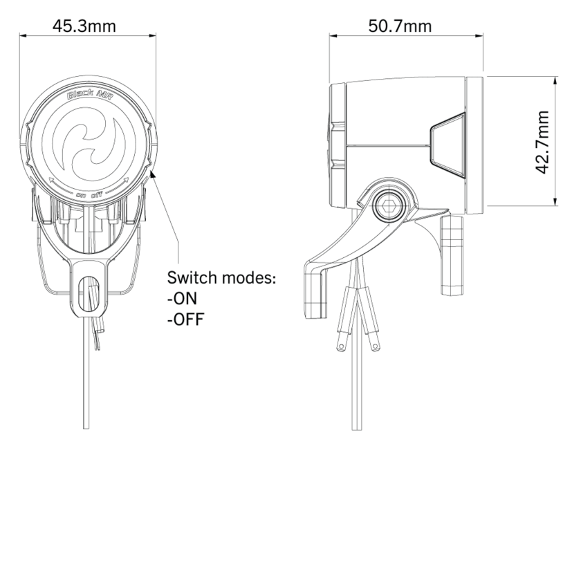 Przednia lampka rowerowa Herrmans H-Black MR8 e-bike 6-12V 180 LM