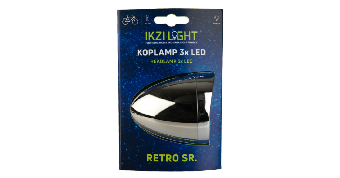 Przednia lampka rowerowa IKZI Light Retro SR Chrom