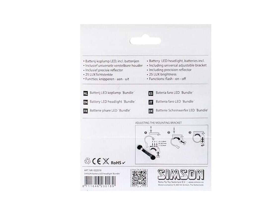 Przednia lampka rowerowa SIMSON Bundle 25 LUX