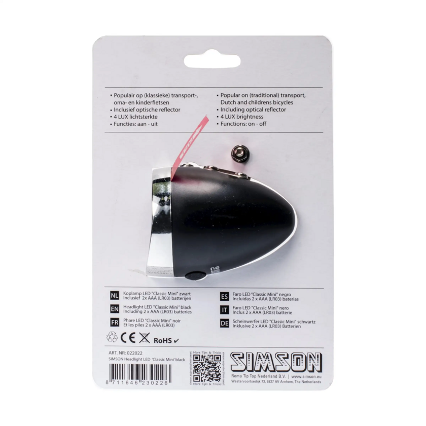 Przednia lampka rowerowa SIMSON Classic Mini 4 LUX