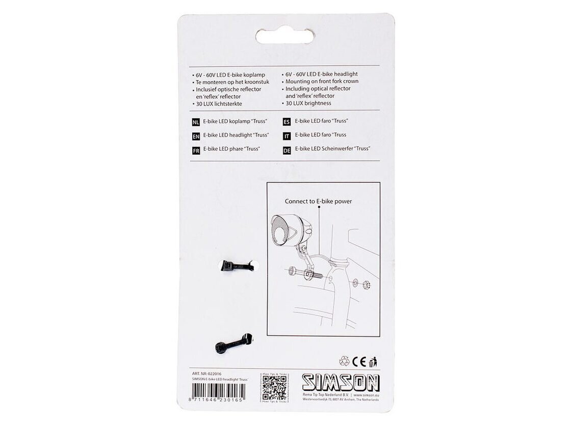 Przednia lampka rowerowa SIMSON Truss 6-60V 30 LUX