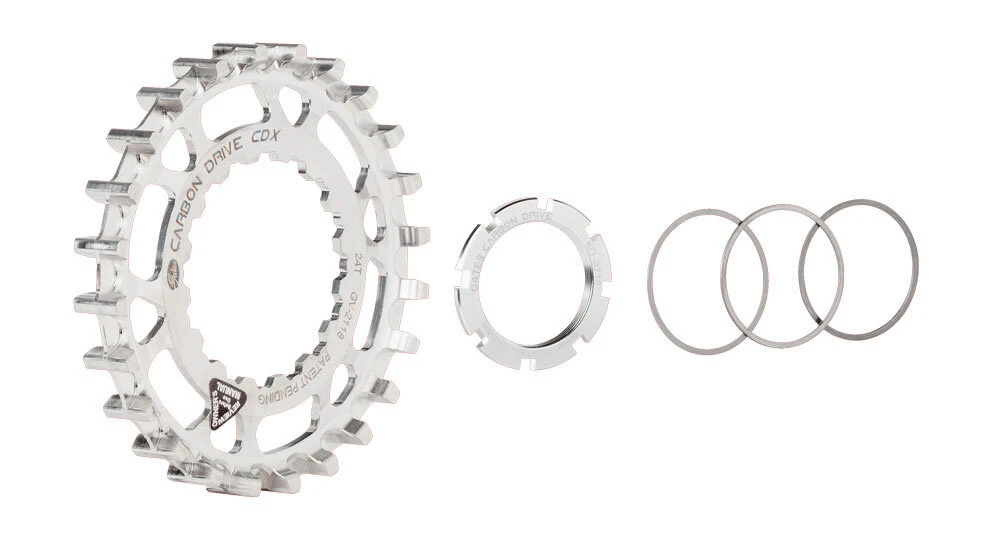 Przednia zębatka Carbon Drive CDX do roweru elektrycznego z napędem Bosch RVS Compleet 24T Silver