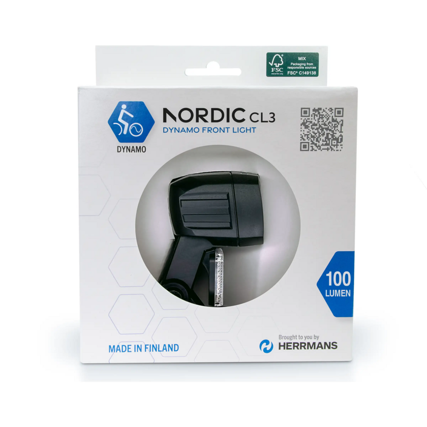 Przednie lampki rowerowe Herrmans Nordic CL3 dynamo 30 LUX
