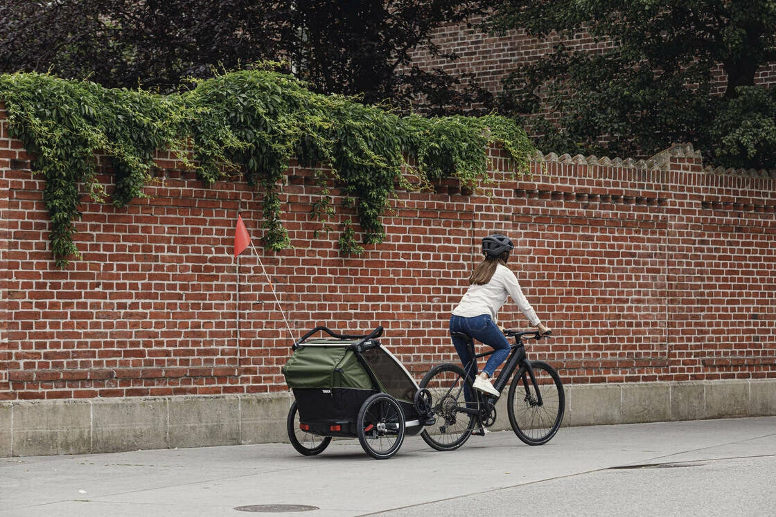 Przyczepka rowerowa dla dziecka THULE Chariot Cab 2 Cypress Green