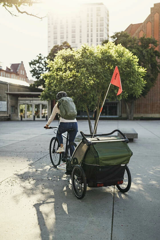 Przyczepka rowerowa dla dziecka THULE Chariot Cab 2 Cypress Green