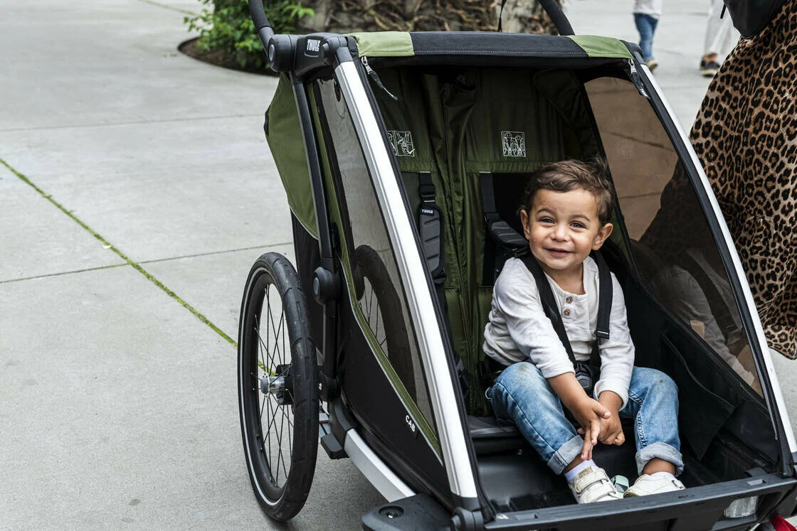 Przyczepka rowerowa dla dziecka THULE Chariot Cab 2 Cypress Green