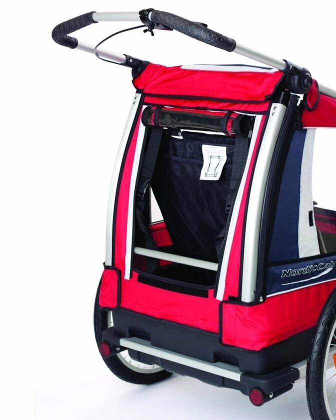 Przyczepka rowerowa Nordic Cab Bike Stroll Cab (2-w-1) czerwony
