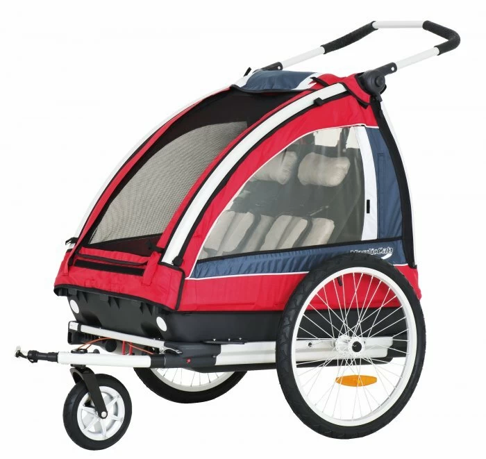 Przyczepka rowerowa Nordic Cab Bike Stroll Cab (2-w-1) czerwony