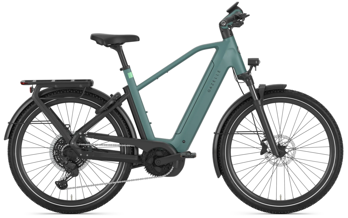 Rower elektryczny Gazelle Eclipse T11 SUV Męski Thyme Green Mat