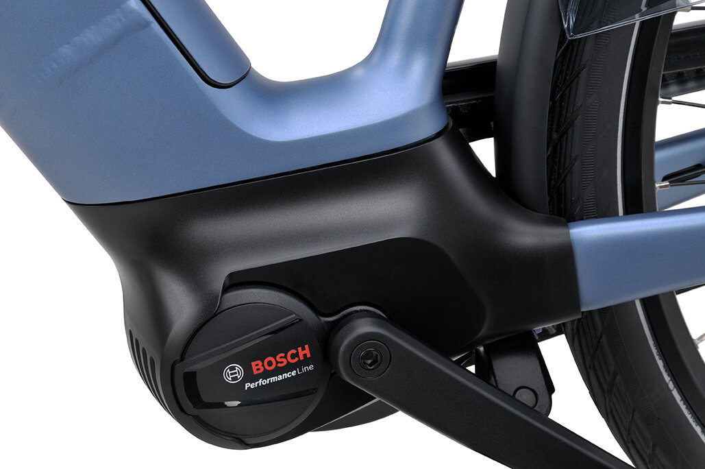 Rower elektryczny na pasku Batavus Finez E-go Power Exclusive Plus Smart Enviolo Bosch Unisex Steel Blue Mat