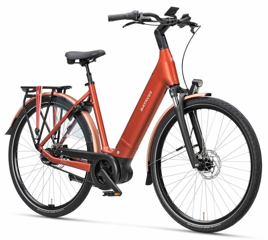 Rower elektryczny na pasku Batavus Finez Power Exclusive BES3 Smart Czerwona pomarańcza 57