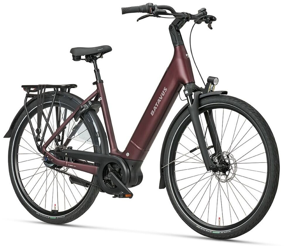 Rower elektryczny na pasku Batavus Finez PT Exclusive Bosch Unisex Burgundy Red Mat