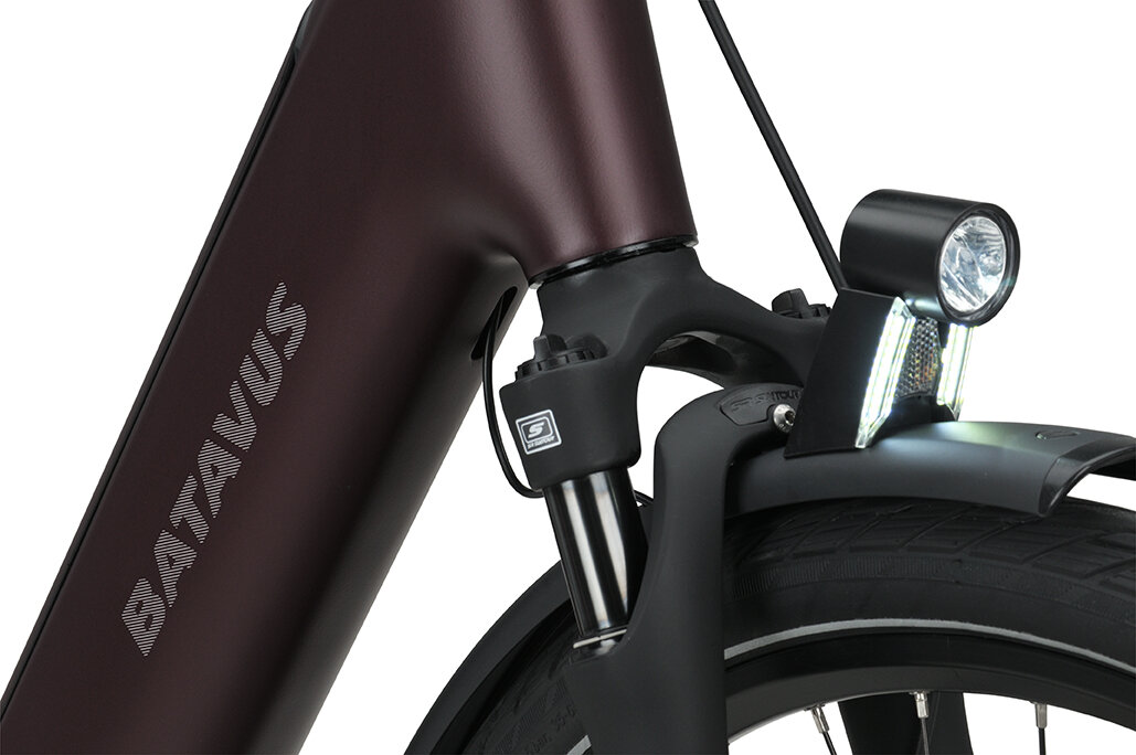 Rower elektryczny na pasku Batavus Finez PT Exclusive Bosch Unisex Burgundy Red Mat