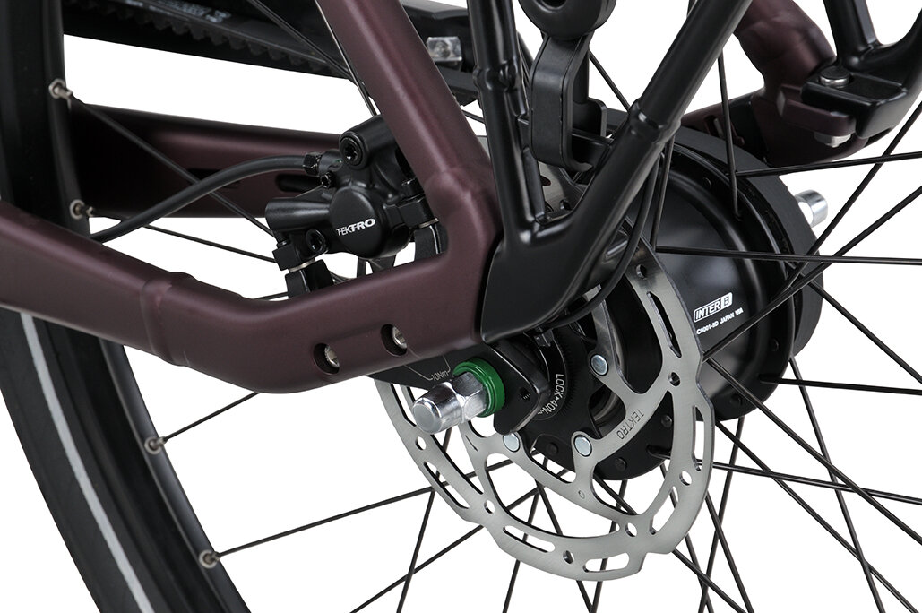 Rower elektryczny na pasku Batavus Finez PT Exclusive Bosch Unisex Burgundy Red Mat