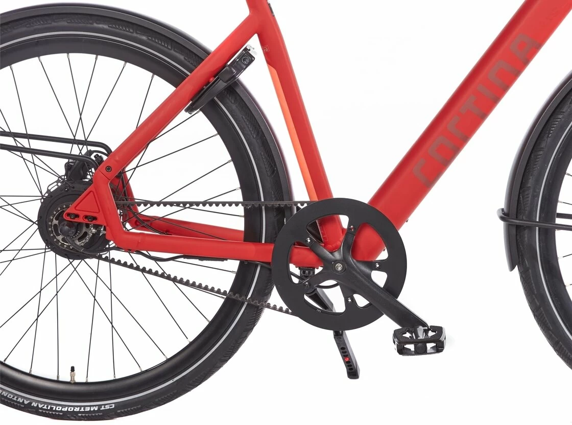 Rower elektryczny na pasku Cortina E-Lett Męski Traffic Red Mat 61