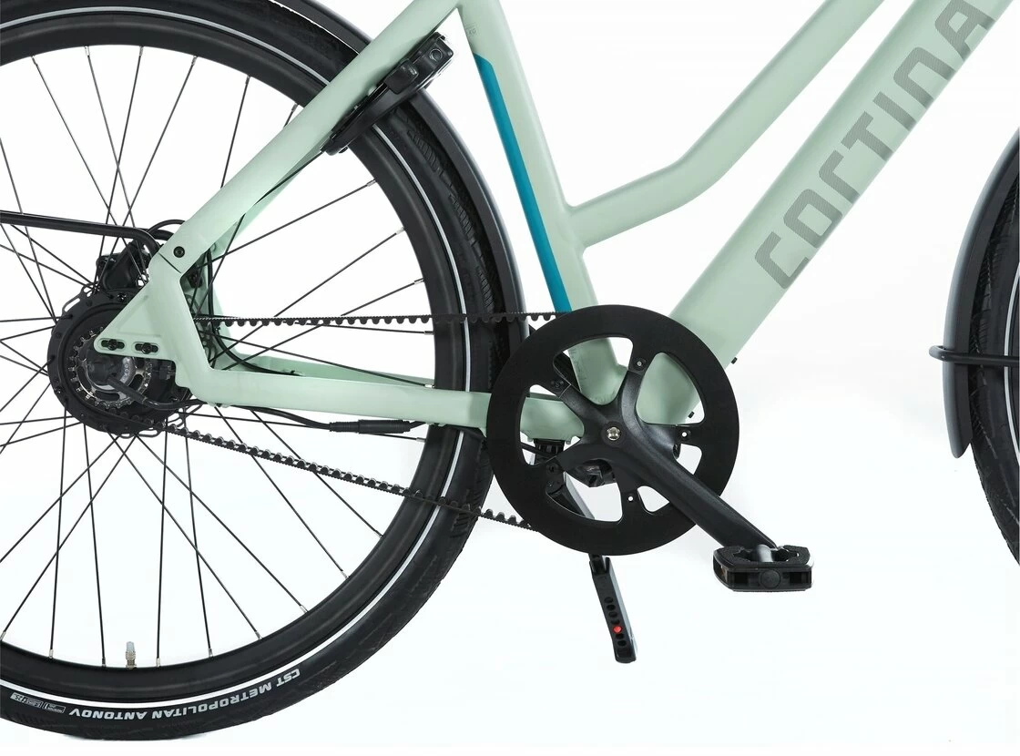 Rower elektryczny na pasku Cortina E-Lett Pastel Green Mat