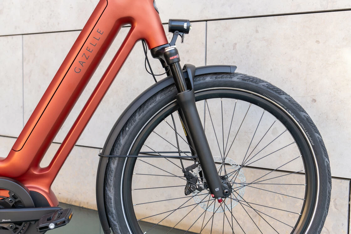 Rower elektryczny na pasku Gazelle Eclipse C380 HMB Bosch Metallic Orange Mat