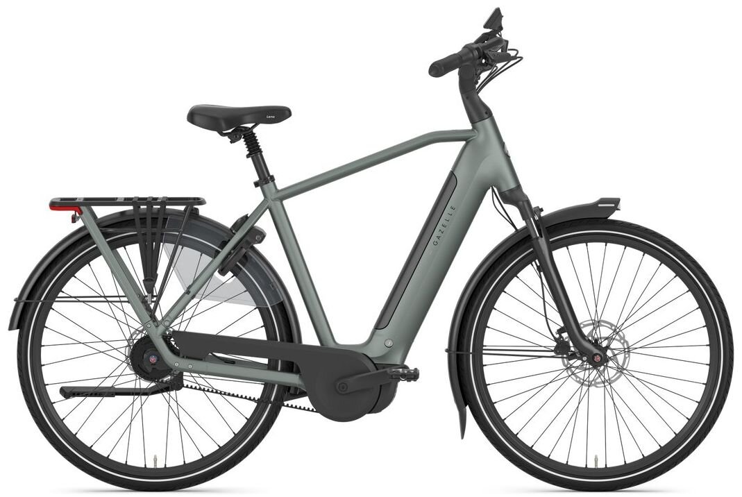 Rower elektryczny na pasku Gazelle Grenoble C5+ First Edition Męski Twilight Green Mat