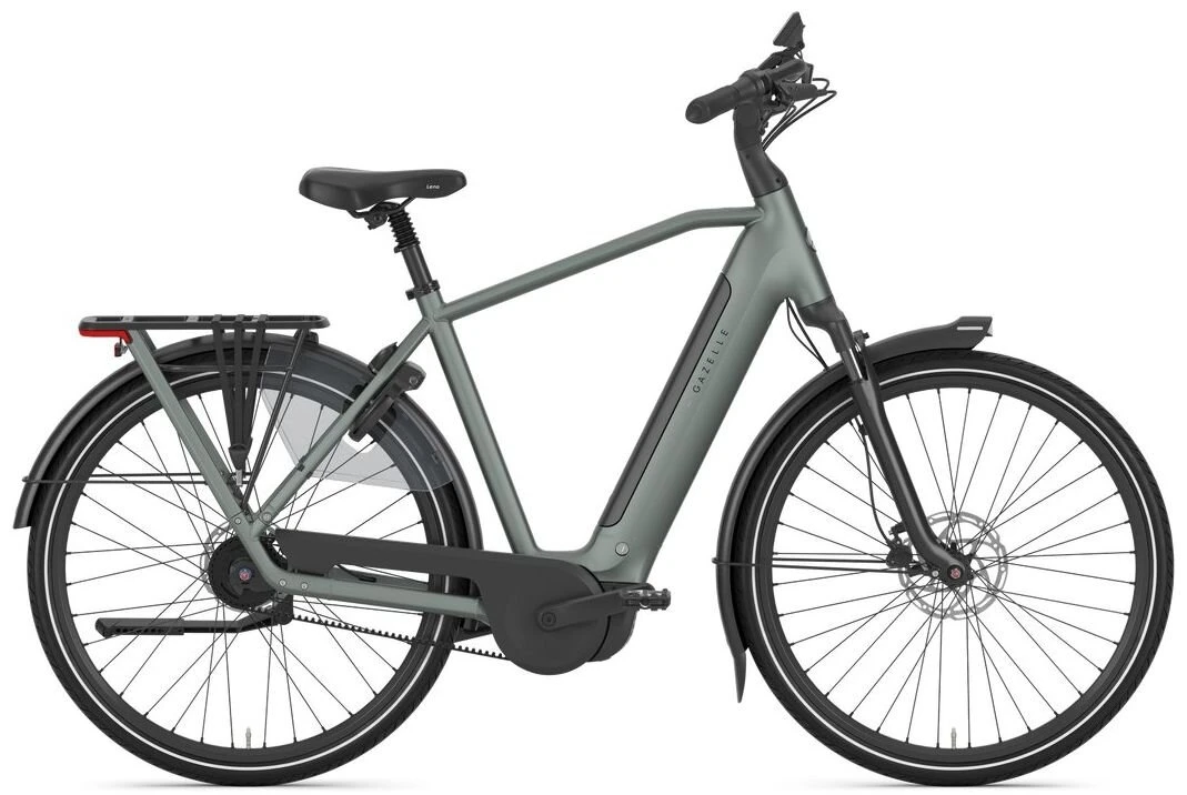 Rower elektryczny na pasku Gazelle Grenoble C5+ Męski Twilight Green Mat