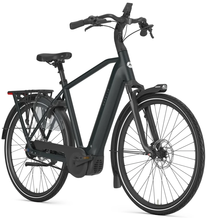 Rower elektryczny na pasku Gazelle Grenoble C5+ Męski Twilight Green Mat