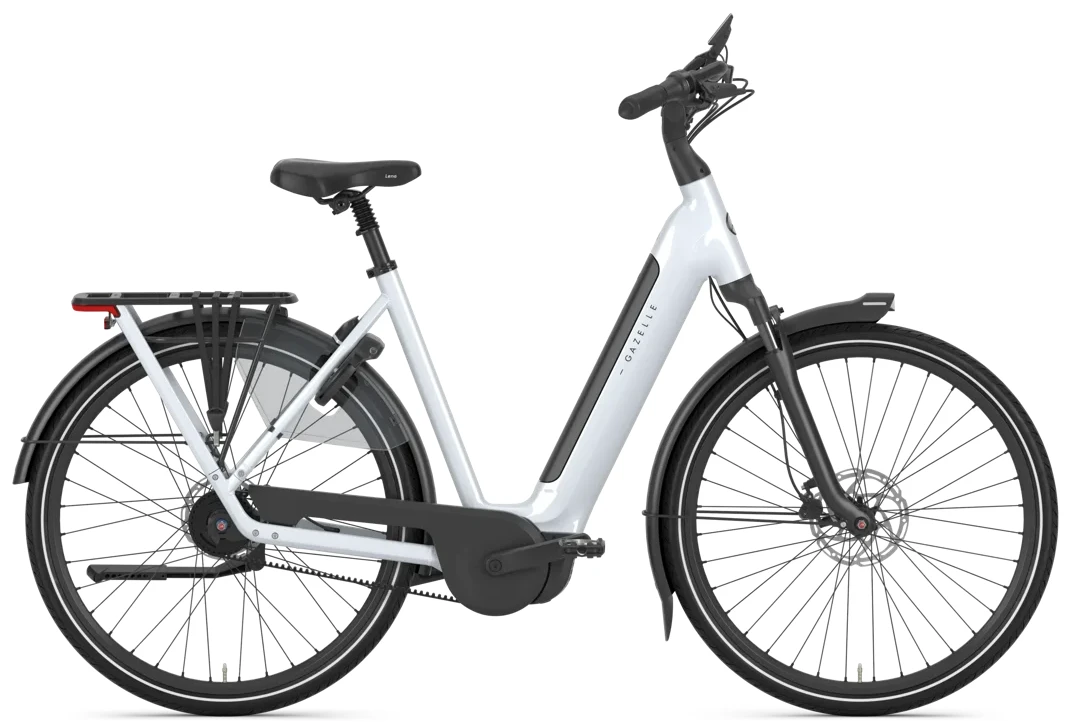 Rower elektryczny na pasku Gazelle Grenoble C5+ Unisex Frozen White