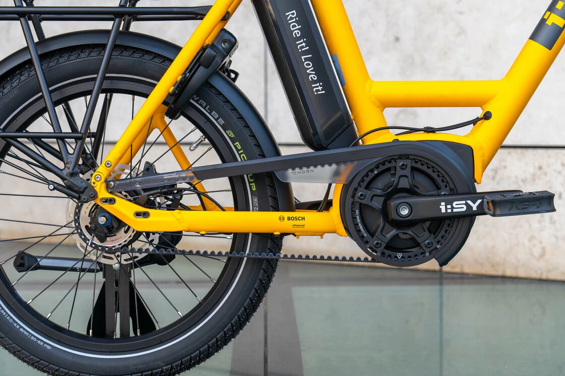 Rower elektryczny na pasku Isy E5 ZR F Bosch Nexus 5 Żółty