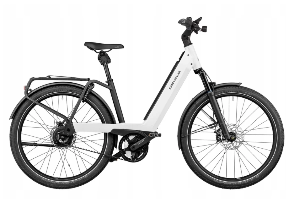 Rower elektryczny Riese & Muller Nevo 4 GT Vario na pasku SMART Intuvia 100 Pure White Metallic