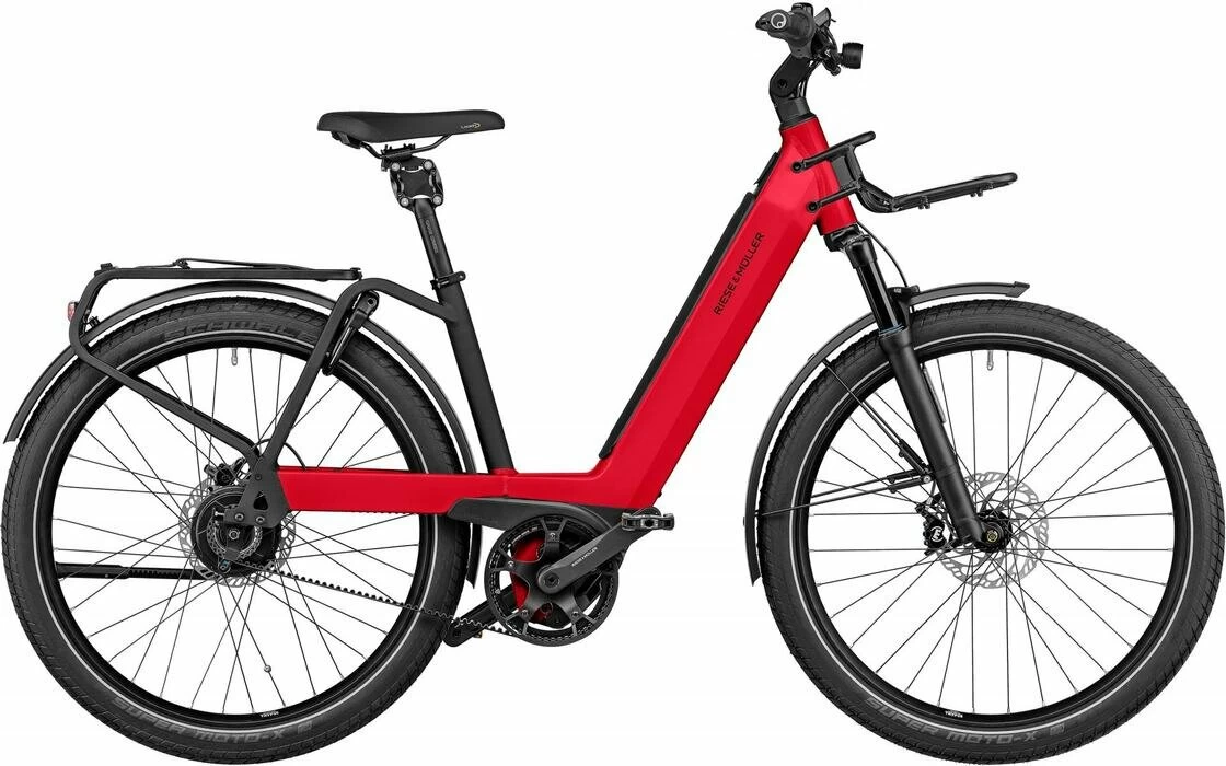 Rower elektryczny Riese & Muller Nevo GT Vario na pasku INTUVIA Front Carrier