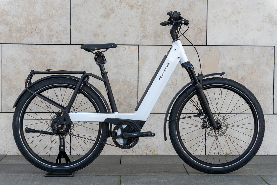 Rower elektryczny Riese & Muller Nevo GT Vario na pasku KIOX  Pure White 56