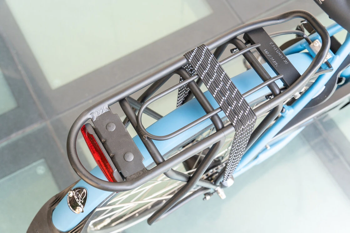 Rower elektryczny tandem składany AZOR Special 28" wolnobieg Benzynowy Niebieski Mat