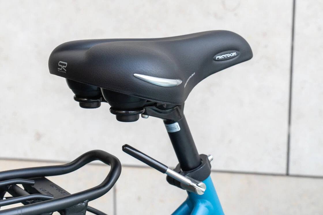 Rower elektryczny tandem składany AZOR Special 28" wolnobieg Benzynowy Niebieski Mat