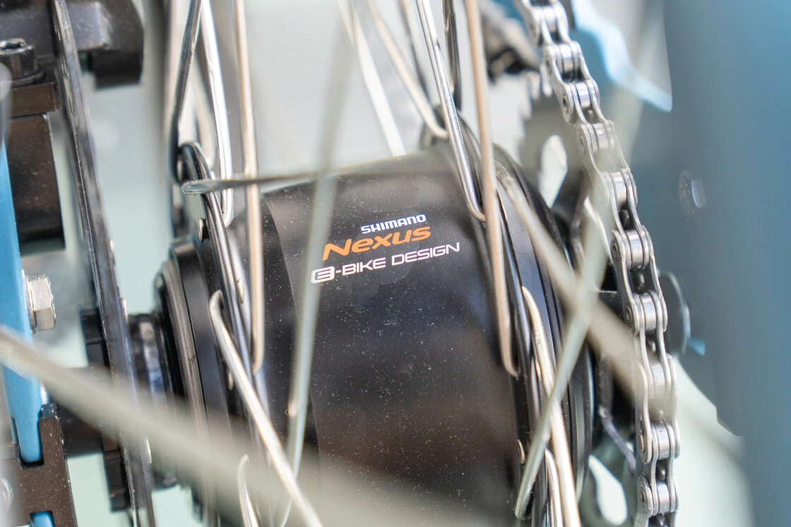 Rower elektryczny tandem składany AZOR Special 28" wolnobieg Benzynowy Niebieski Mat