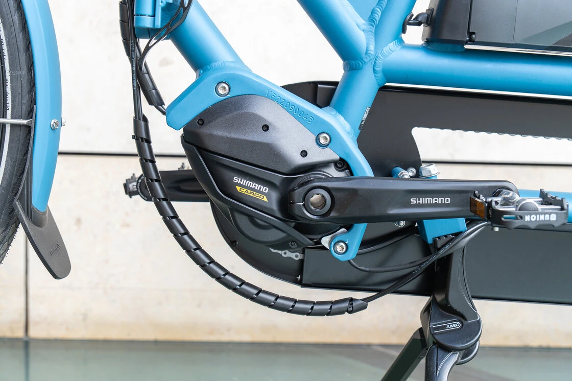 Rower elektryczny tandem składany AZOR Special 28" wolnobieg Benzynowy Niebieski Mat