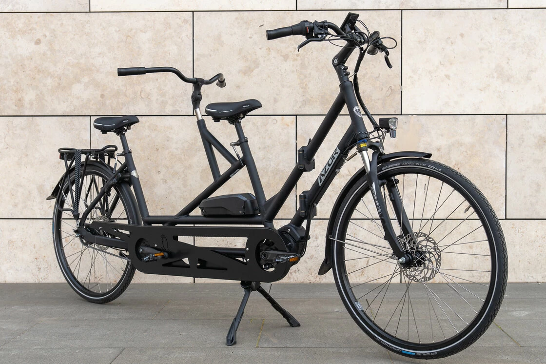 Rower elektryczny tandem składany AZOR Special 28" wolnobieg Czarny mat