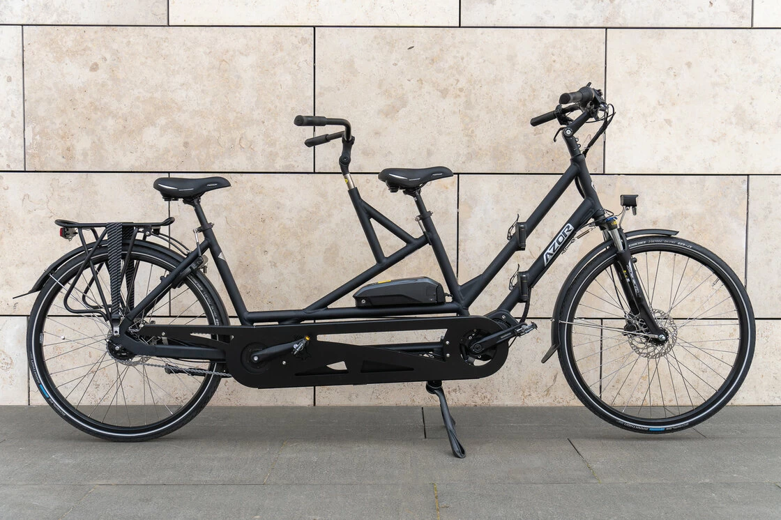 Rower elektryczny tandem składany AZOR Special 28" wolnobieg Czarny mat