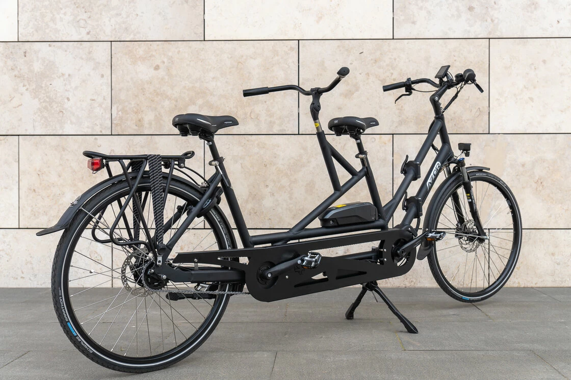 Rower elektryczny tandem składany AZOR Special 28" wolnobieg Czarny mat