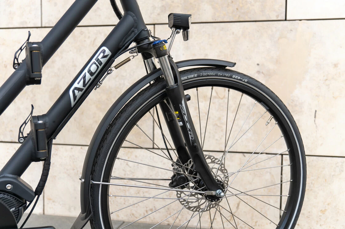 Rower elektryczny tandem składany AZOR Special 28" wolnobieg Czarny mat