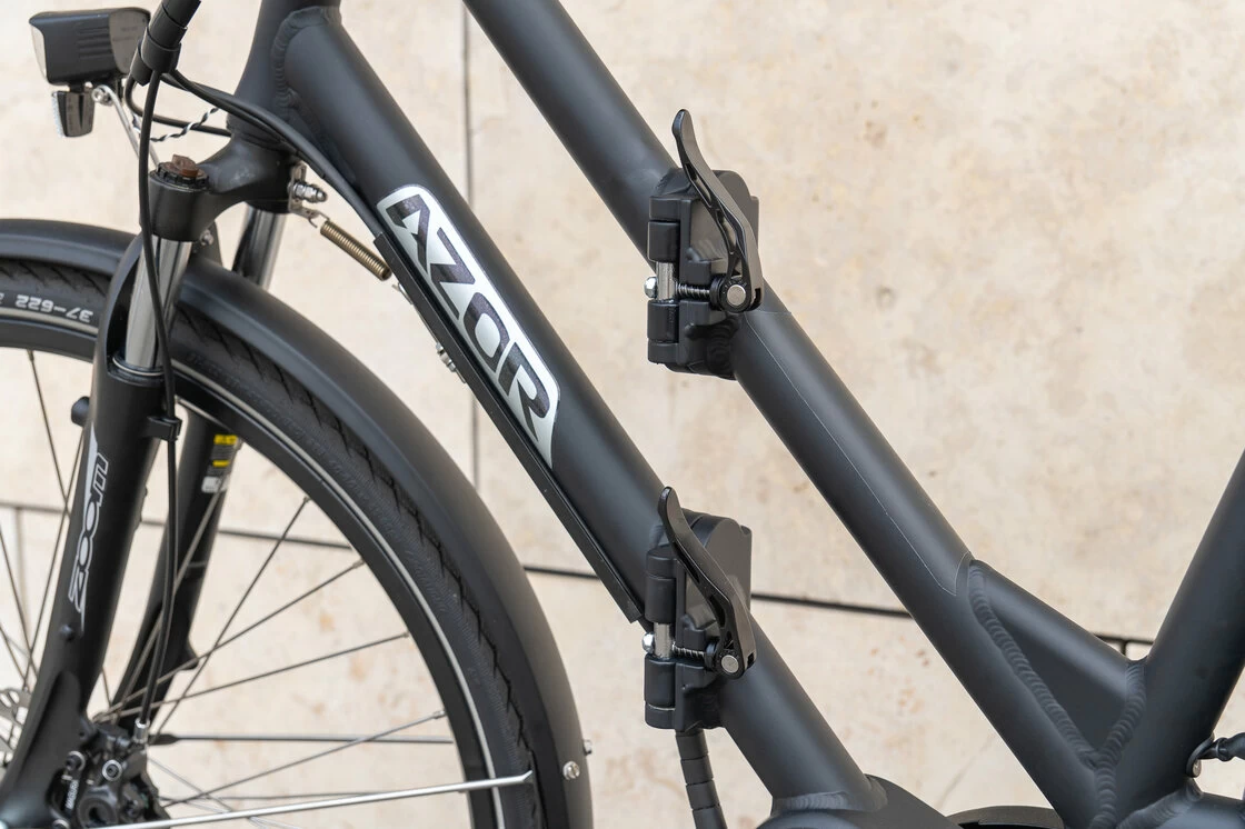 Rower elektryczny tandem składany AZOR Special 28" wolnobieg Czarny mat