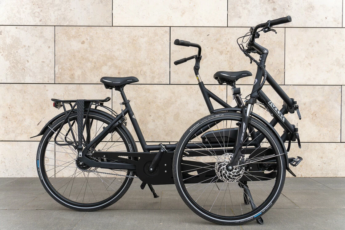 Rower elektryczny tandem składany AZOR Special 28" wolnobieg Czarny mat