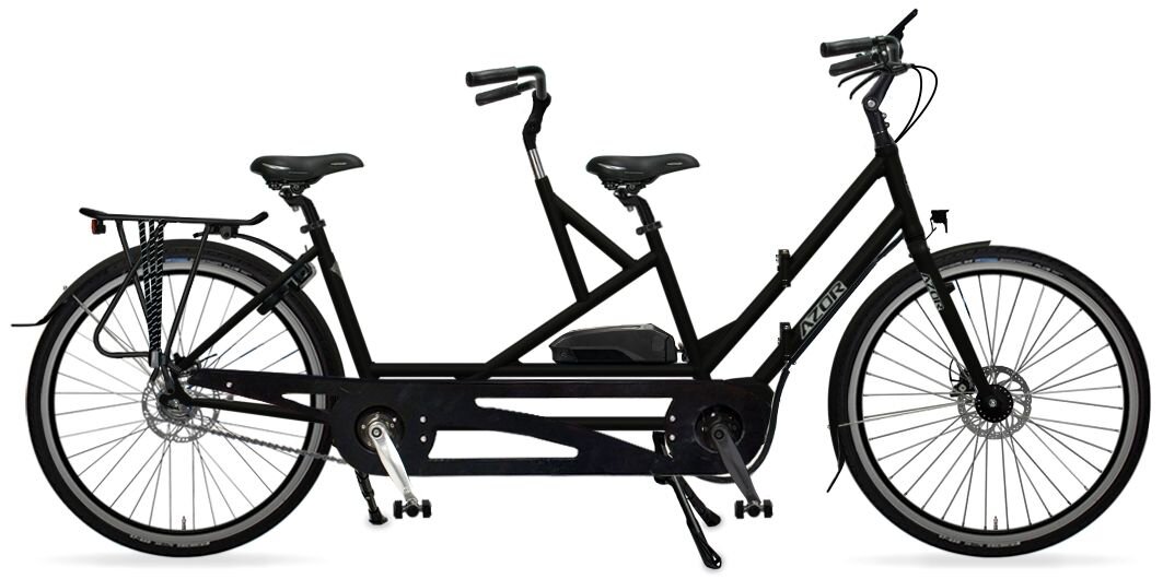 Rower elektryczny tandem składany AZOR Special 28" wolnobieg Czarny mat