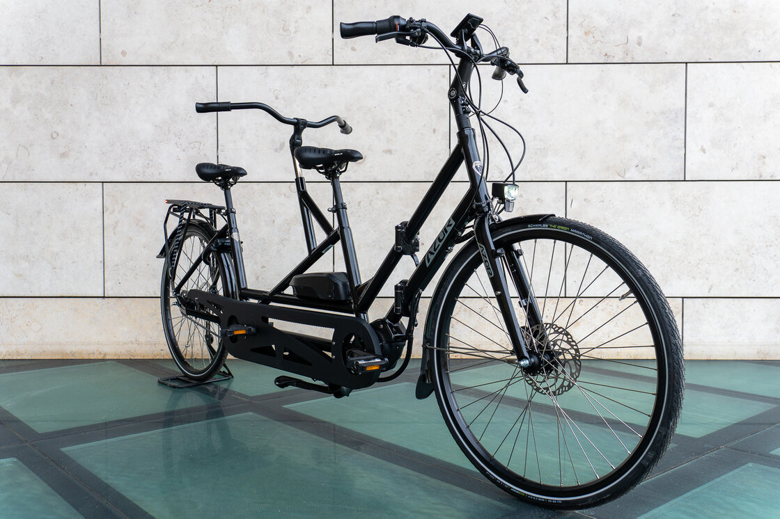 Rower elektryczny tandem składany AZOR Special 28" wolnobieg Czarny Połysk