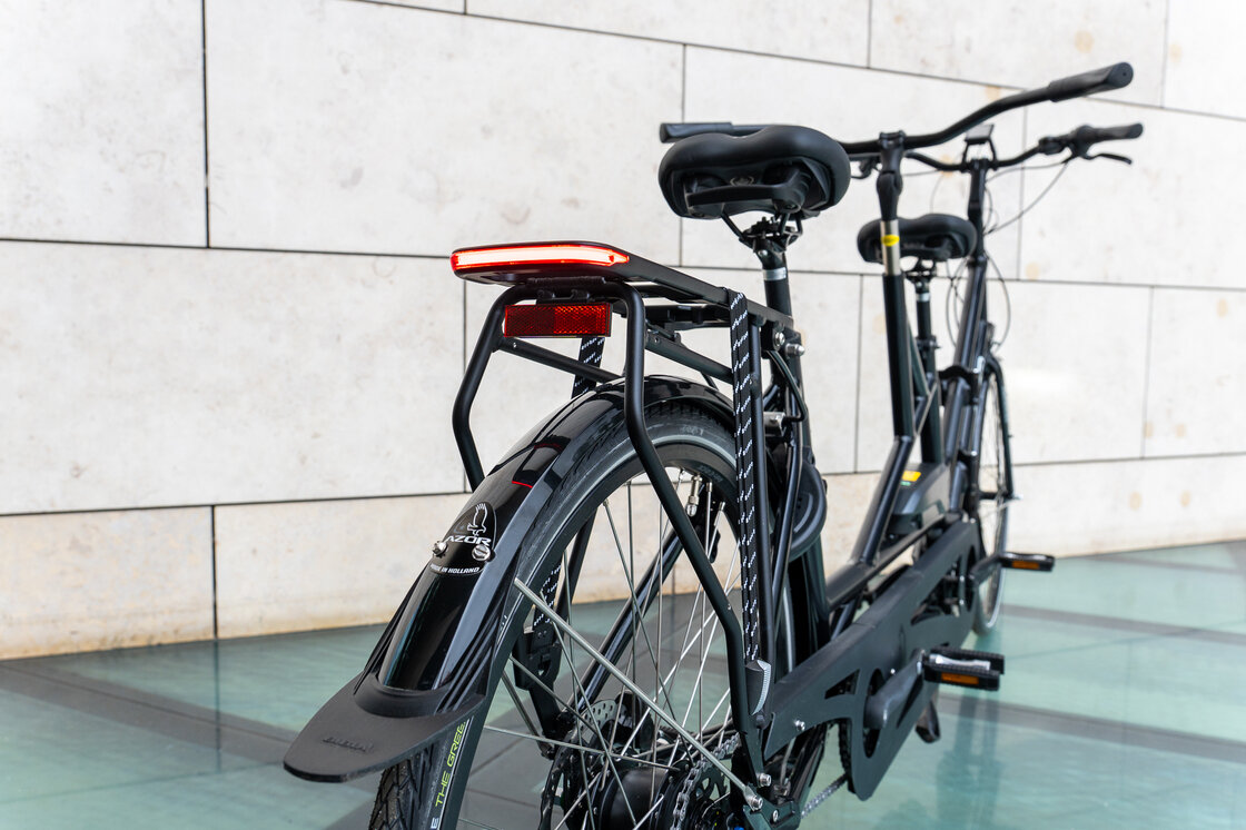 Rower elektryczny tandem składany AZOR Special 28" wolnobieg Czarny Połysk