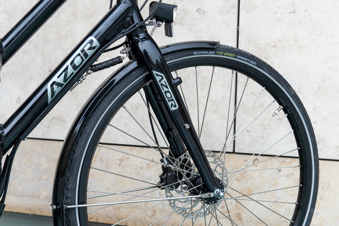 Rower elektryczny tandem składany AZOR Special 28" wolnobieg Czarny Połysk