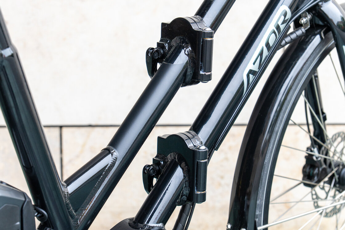 Rower elektryczny tandem składany AZOR Special 28" wolnobieg Czarny Połysk